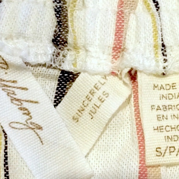 Billabong Off The Shoulder Top Small Cropped Striped 100% Cotton Sun Faded Look - Picture 12 of 16